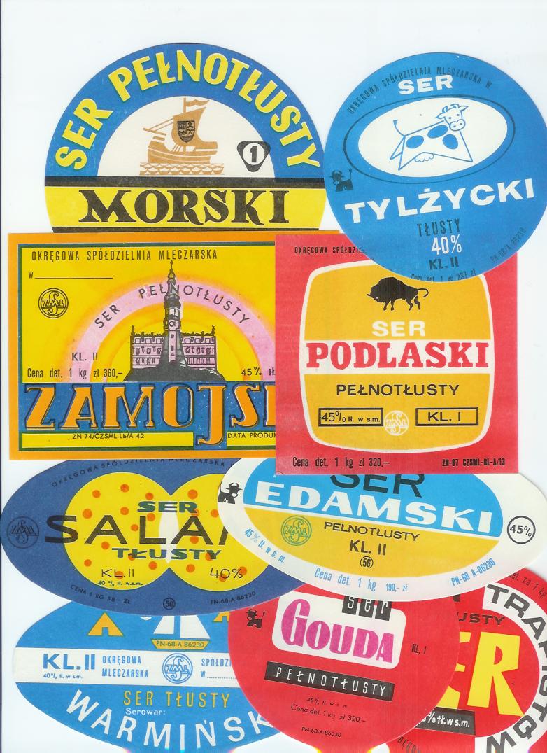 Etykiety z sera salami